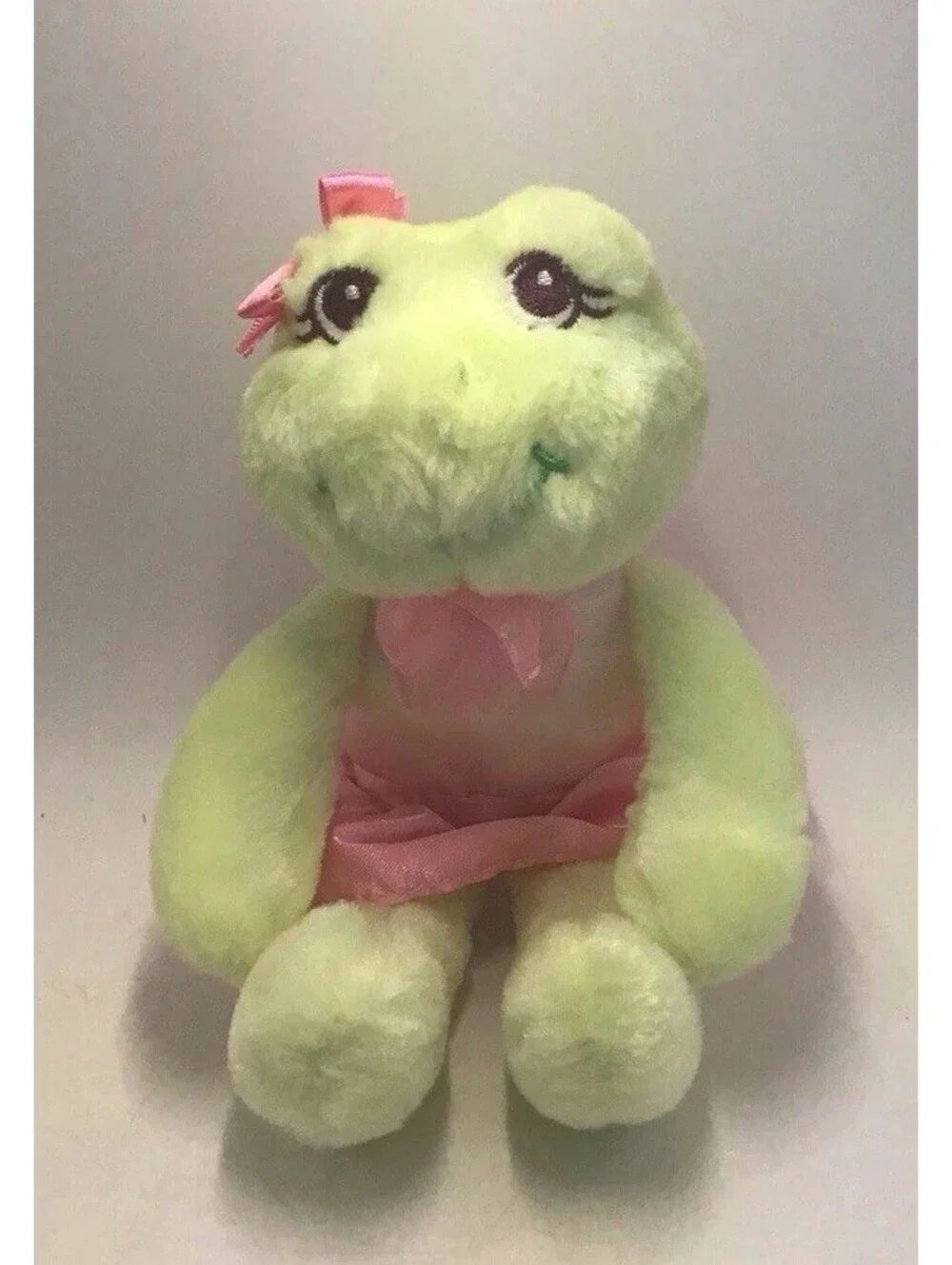Aurora Ana Ballerina 8” Pink Tutu Light Green Plush Writing On Tag Stuffed